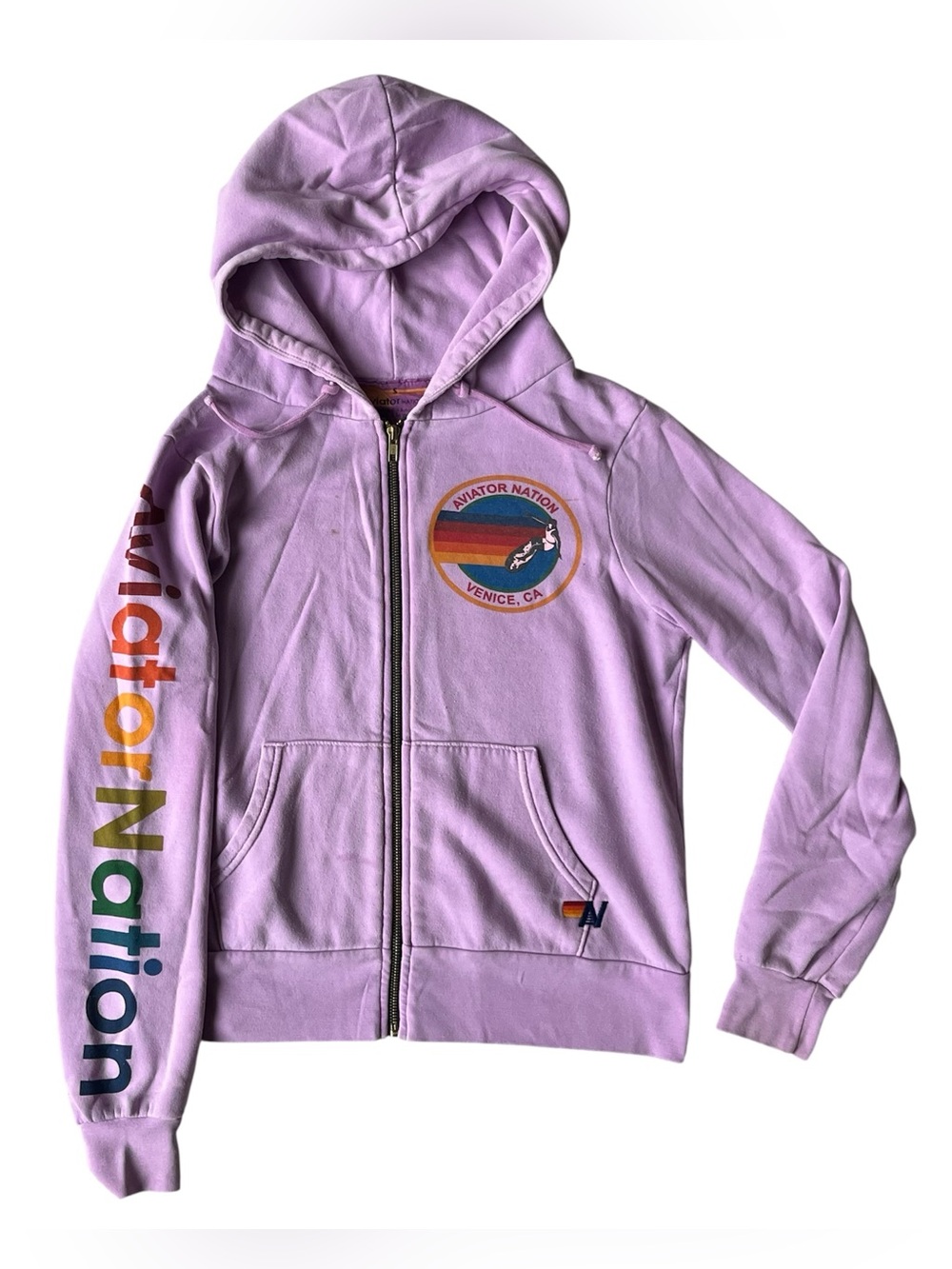 AVIATOR NATION PURPLE ZIP UP HOODIE WOMENS SIZE SMALL